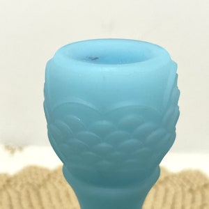 Vintage Fenton Glas Blau Satin Orange Baum Kerzenständer Kerzenständer