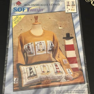 Vintage Plaid &quot;Lighthouse Collection&quot; Soft Transfer Iron On Decal Kit NOS