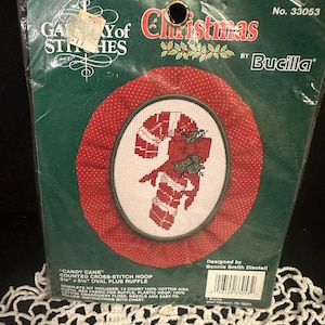 Bucilla Gallery of Stitches Christmas &quot;Candy Cane&quot; Counted Cross Stitch NIP