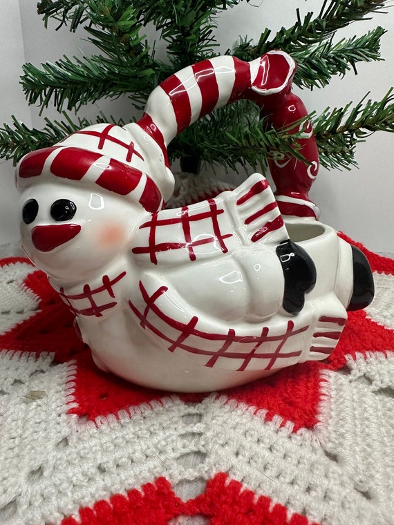 Roter Schneemann-Geschirr-Set – 1 Stück, Süße Weihnachtsfeier-Dekoration Für Tisch & Deko
