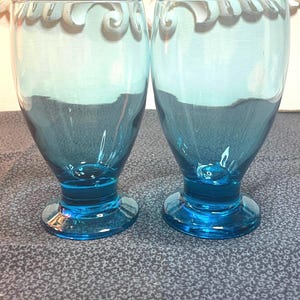 1960’s Christar Skyblue Water Goblets Set Of 2