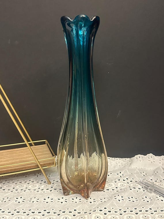 ムラーノガラス ベネチアングラス 花瓶 「SOMMERSO-200」 イタリア製