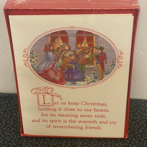 Vintage Punze Weihnachten Dekorative Notizkarten Fabrik versiegelt.