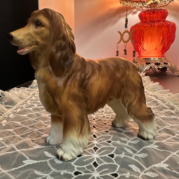 Vintage Lefton Afghan Hound Dog Ceramic Porcelain Figurine Japan H7328