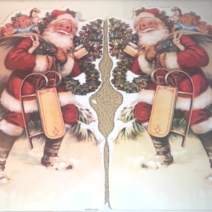 Vintage Lot Of 3 Santa and Merry Chriastmas Die Cuts (used)