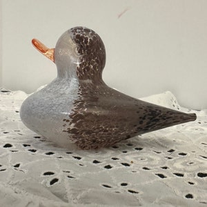 Vintage Blown Art Glass Duck Figurine Small