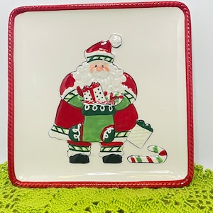 Fitz und Floyd Strumpfstopf Weihnachtsmann Weihnachtsteller