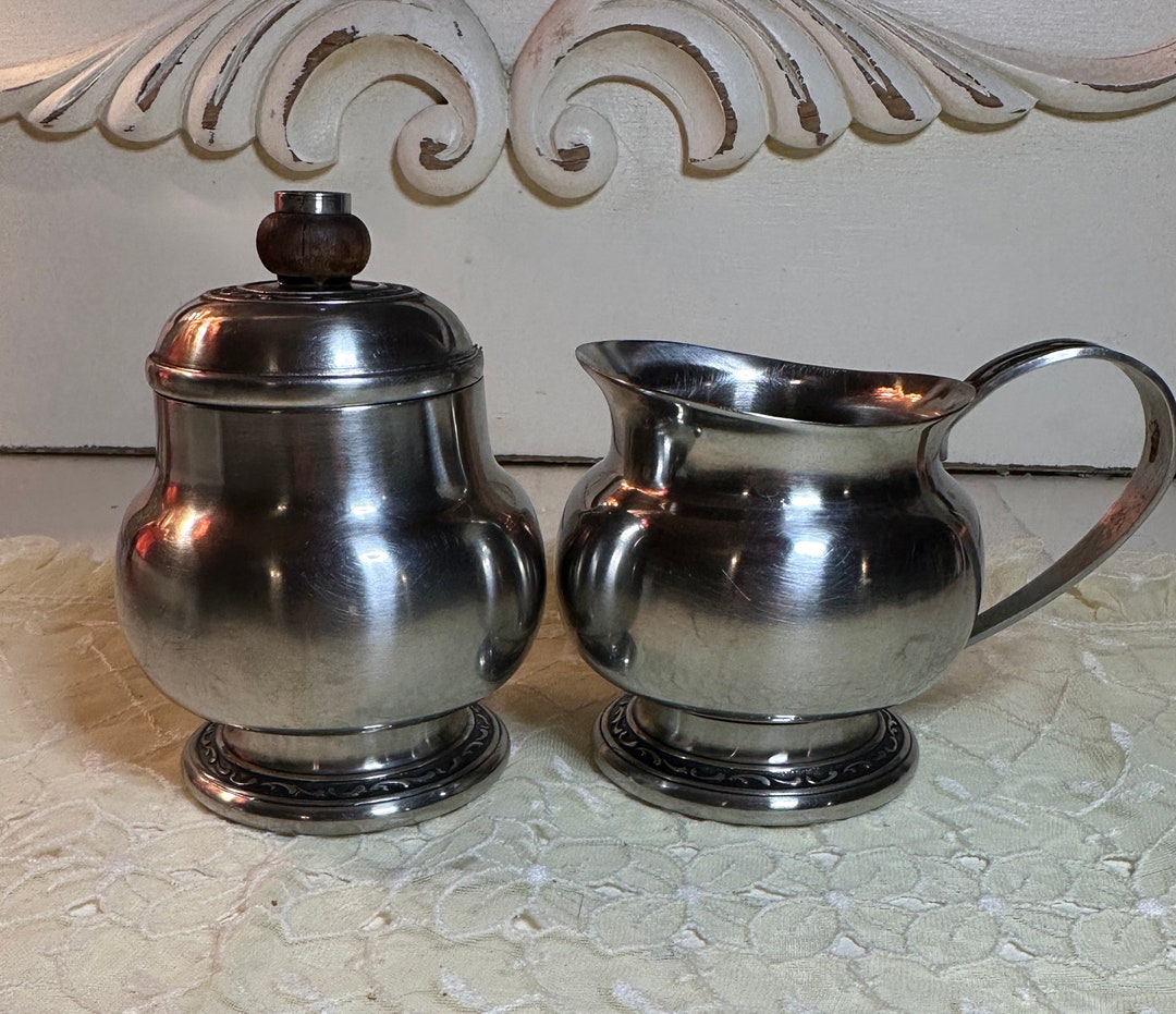 Vintage Oneida Cream and Sugar. Stainless. Set. Vintage Decor Etsy