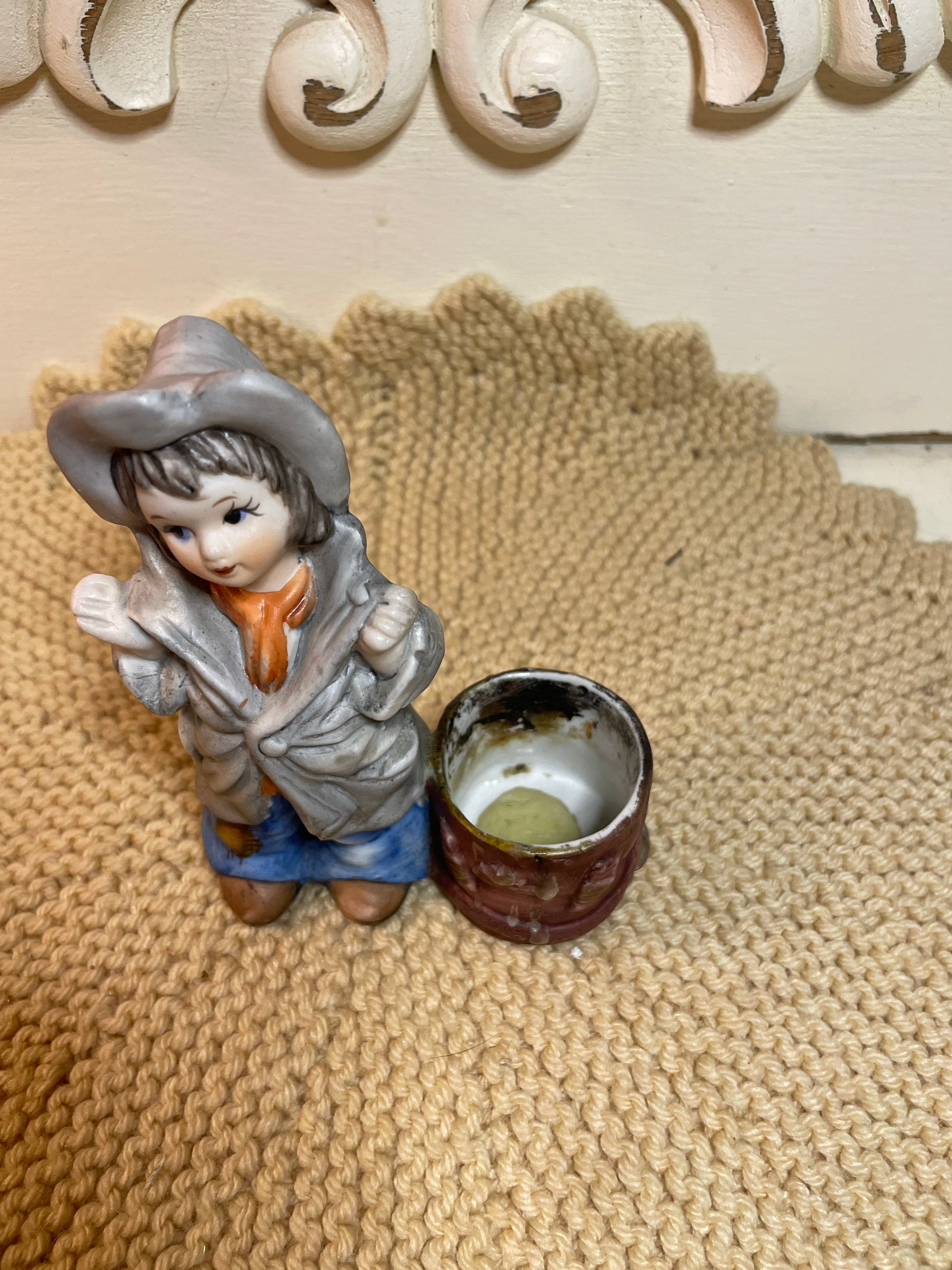 ヴィンテージ クリスマス ラブキンス ホーボー/カウボーイ キャンドル