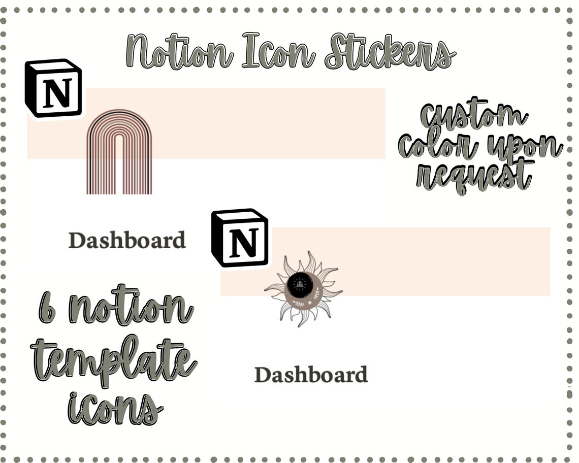 Notion Dashboard Sticker Icons Notion Dashboard Decor Etsy Hong Kong