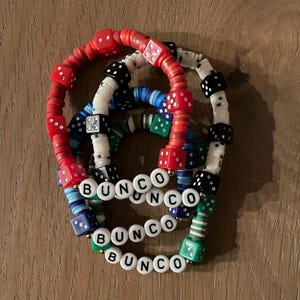 Bunco Dice Beaded Bracelet