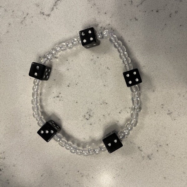 Bunco Dice Beaded Bracelet