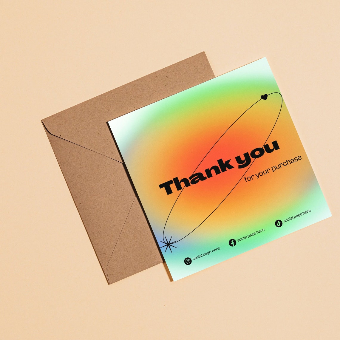 Thank You Card Y2k Print Customer Card Insert Card Etsy