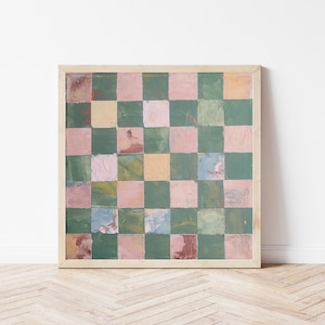 Picnic ~ Original Art Print | Colourful Boho Wall Art, Checkered Wall Art, Art Print Gifts, Retro Wall Art