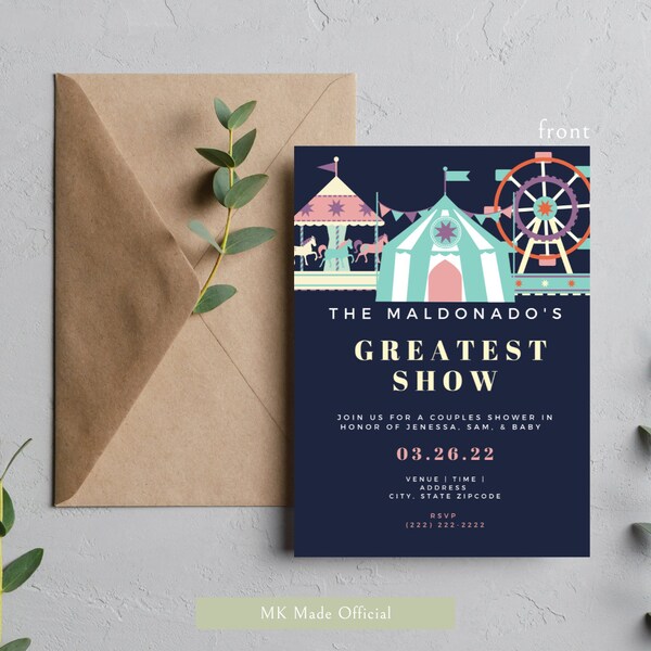 Baby Shower Invitation: The Greatest Show!