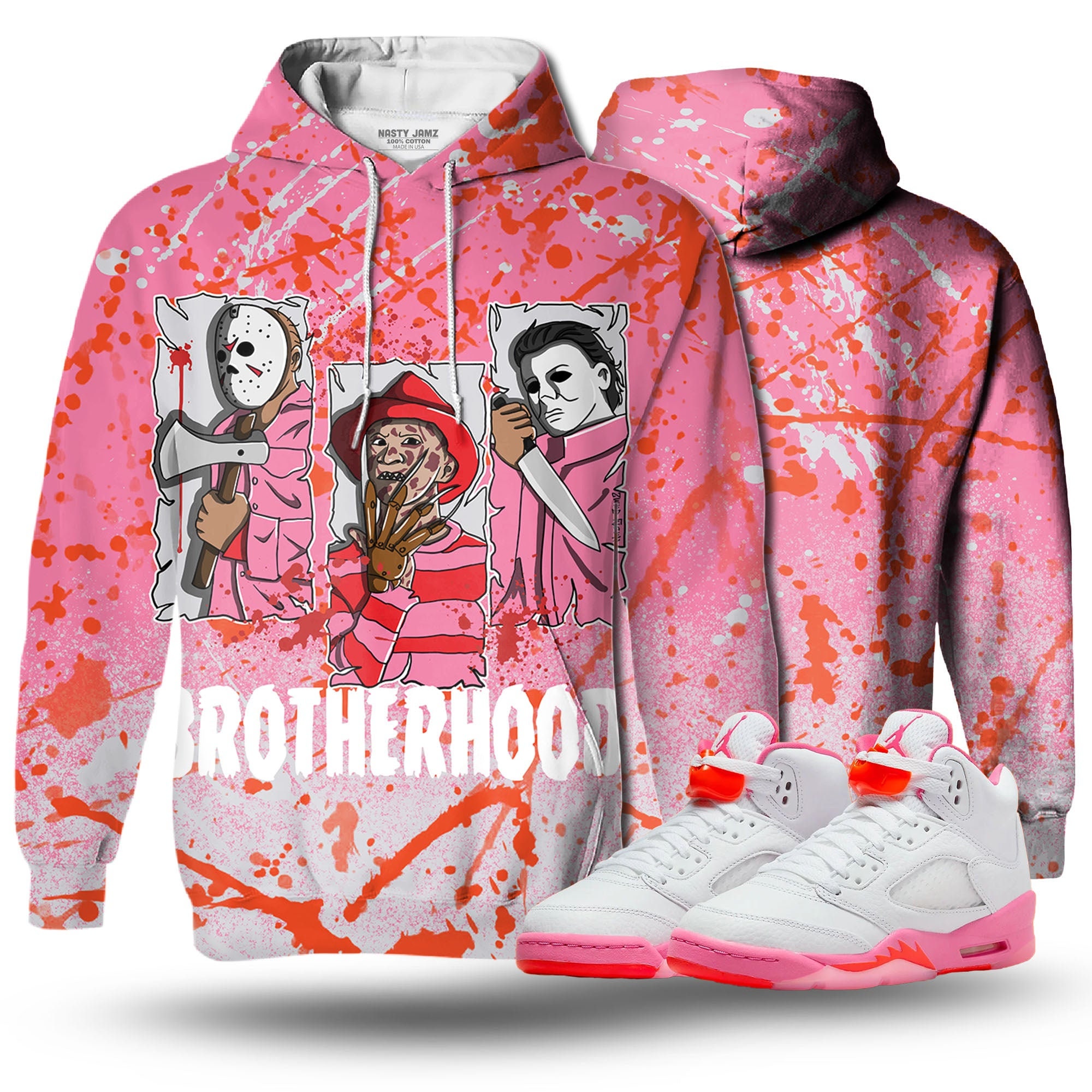 Discover Dark Brotherhood 3D Splash Unisex matching Hoodie Jordan 5 Retro  Pinksicle Safety Orange outfit match hoodie, oversized hoodie