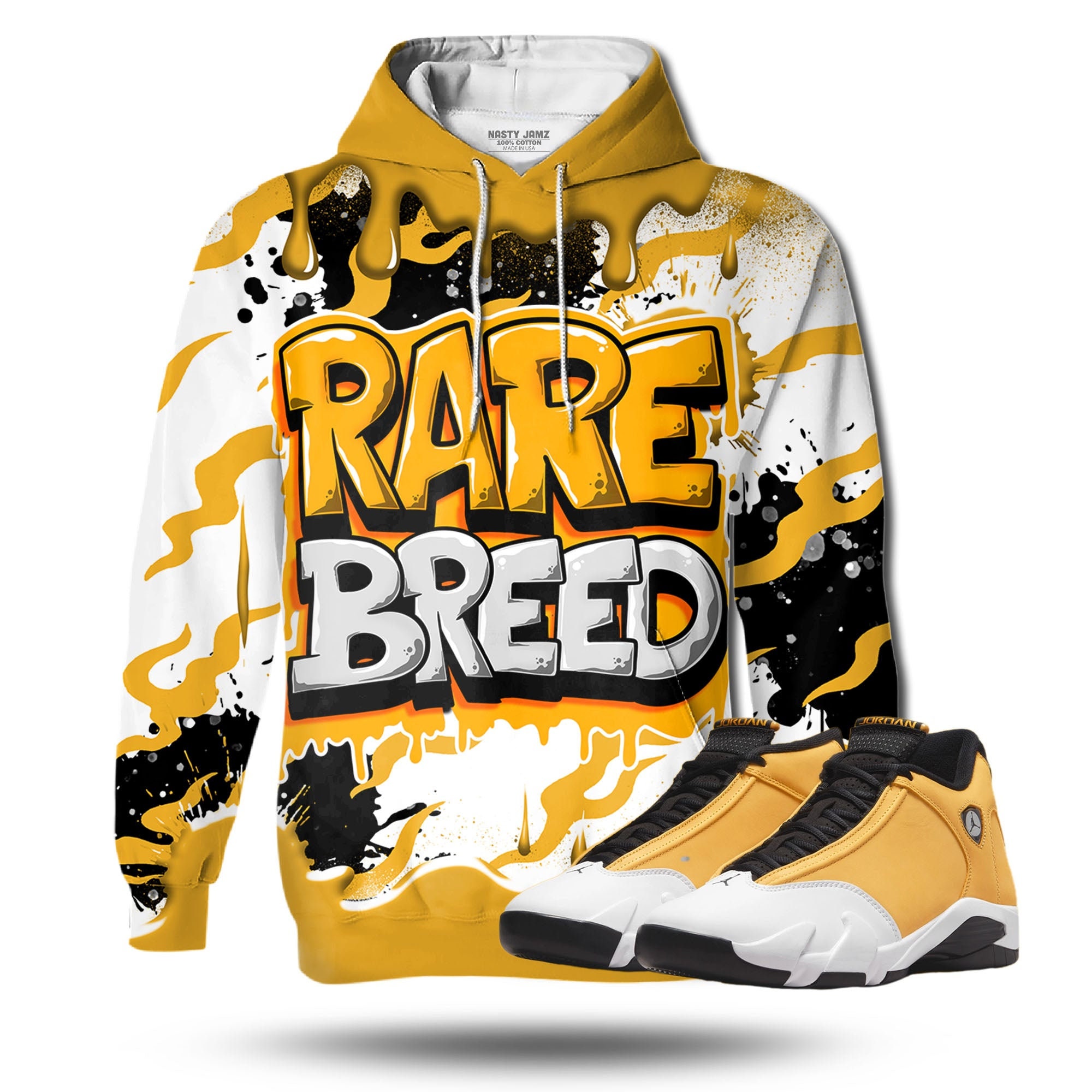 Discover Rare Breed 3D Drippin Unisex 3D match hoodie. Jordan 14 Retro Ginger 2022 outfit match hoodie, oversized hoodie, sneaker match hoodie