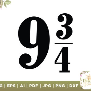 Platform 9 3 4 Svg Platform 9 Platform 934 HP Svg Potter - Etsy