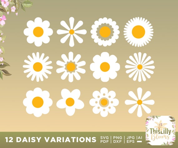 Daisy Svg Flower Svg Png Flower Download Daisy Clipart Cut - Etsy