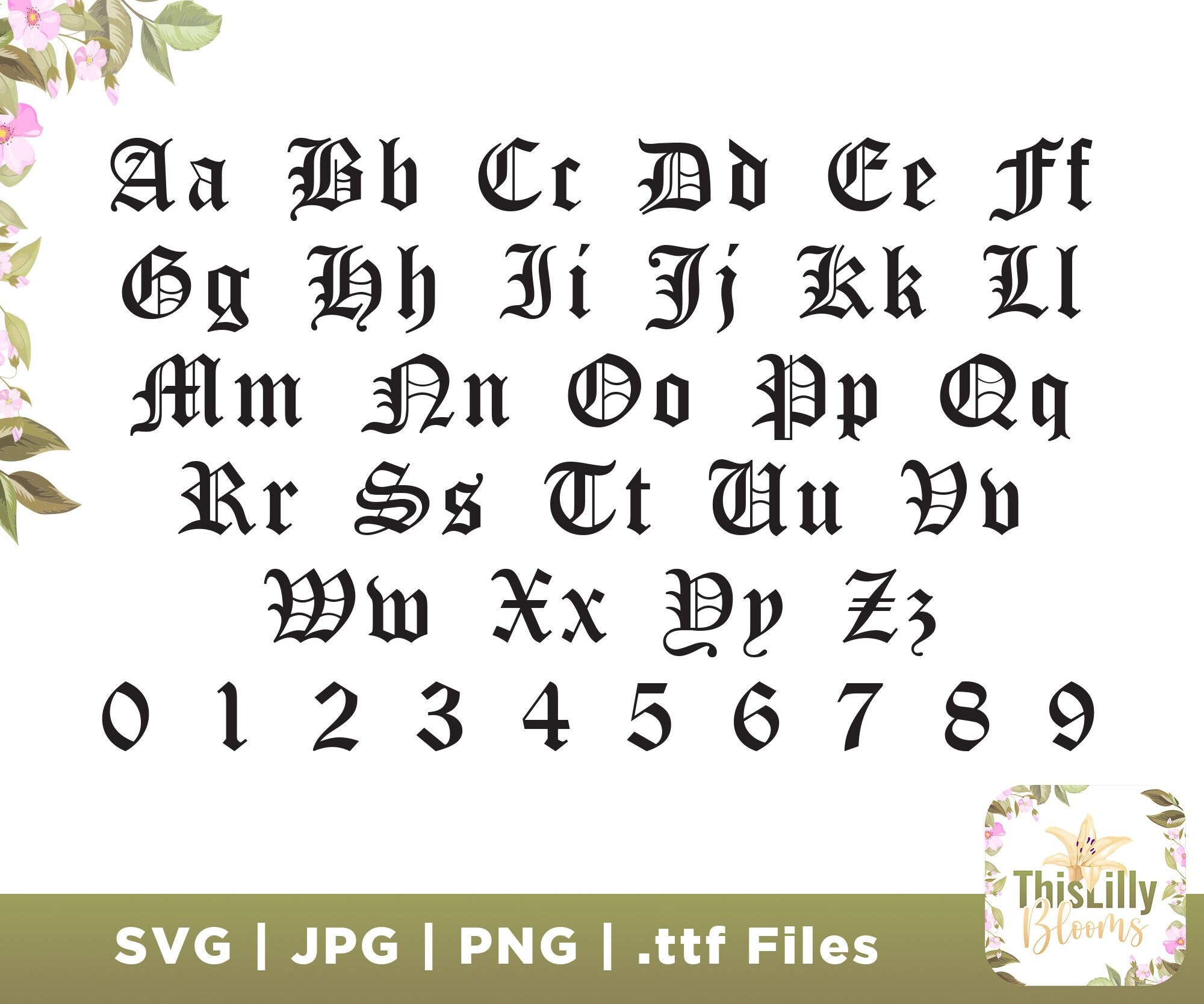 old english lettering clipart