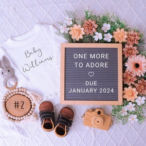 Digital Pregnancy Announcement | Gender Neutral | digital Pregnancy Reveal | baby announcement download for social media | One More to Adore