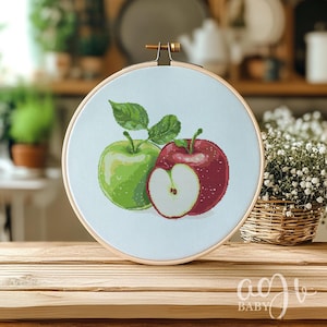 Apples Fruit Cross Stitch Pattern, Apple Cross Stitch PDF, Cross Stitch Fruits, Punto De Cruz, Cross Stitch Kit, Cross Stitch Template