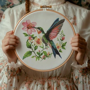 Hummingbird V2 Cross Stitch Pattern, Hummingbird Cross Stitch PDF, Cross Stitch Animal, Punto De Cruz, Point De Croix, Cross Stitch Template