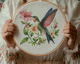 Hummingbird V2 Cross Stitch Pattern, Hummingbird Cross Stitch PDF, Cross Stitch Animal, Punto De Cruz, Point De Croix, Cross Stitch Template
