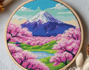 クロスステッチ完成品【富士山】 クロスステッチ完成品【富士山】 【公式通販】