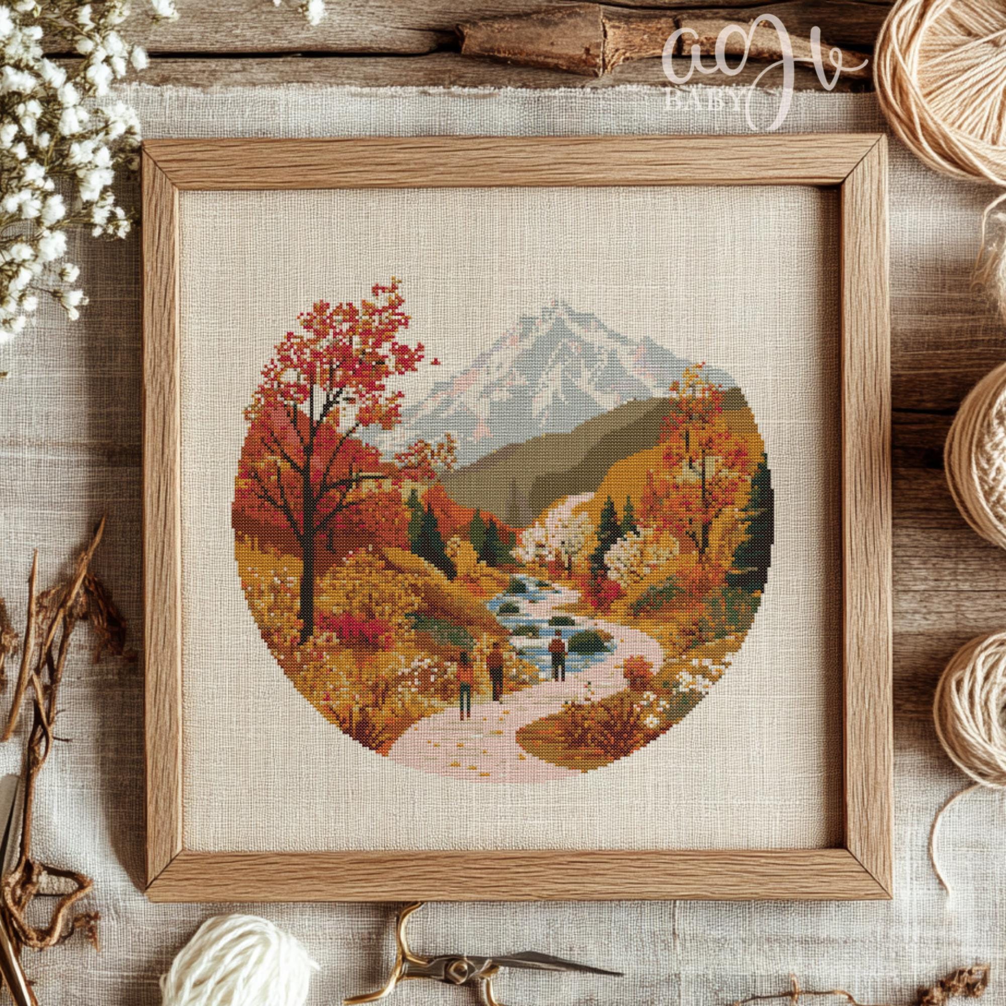 ヨーロッパ式刺繍絵タペストリー: Autumn in the Mountain il_fullxfull.7254536140_6mne.jpg