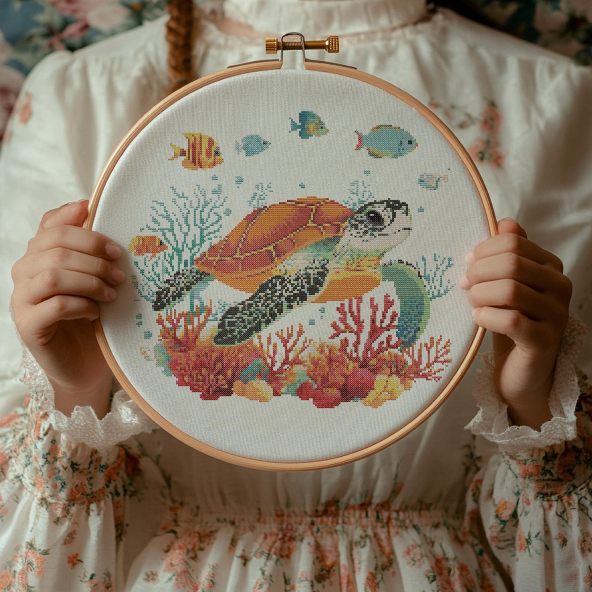 Turtle Cross Stitch Pattern, Turtle Cross Stitch PDF, Cross Stitch Animal, Punto De Cruz, Point De Croix, Cross Stitch Template