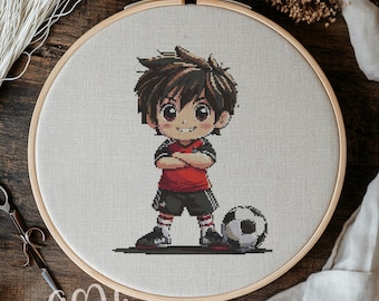 Football Cross Stitch Pattern, Soccer Cross Stitch Hand Embroidery, Cross Stitch PDF Of Football Coach, Cross Stitch PDF Pattern