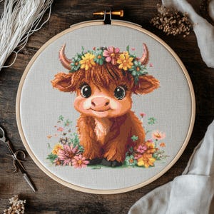 かわいい虎のクロスステッチパターン、動物の刺繍（PDFパターン