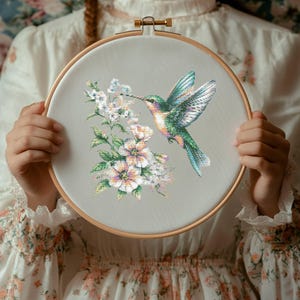 Patrón de punto de cruz de colibrí, PDF de punto de cruz de colibrí, Animal de punto de cruz, Punto de cruz, Point De Croix, Plantilla de punto de cruz