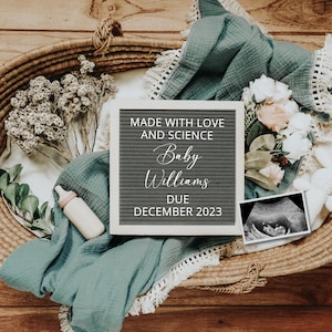 Made With Love Digital Pregnancy Announcement | Gender Neutral | digital Pregnancy Reveal | baby announcement download for social media