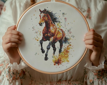 Horse Cross Stitch Pattern, Equine Cross Stitch PDF, Cross Stitch Animal, Punto De Cruz, Point De Croix, Cross Stitch Template