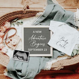 Digital Pregnancy Announcement | Gender Neutral | digital Pregnancy Reveal | A new adventure, announcement download for social media, boho