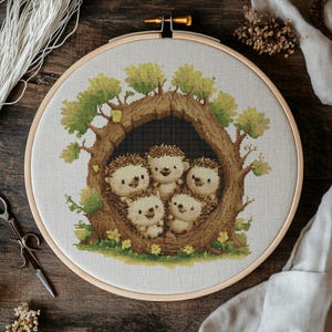 かわいいクマのクロスステッチ図案、クマのクロスステッチ手刺繍
