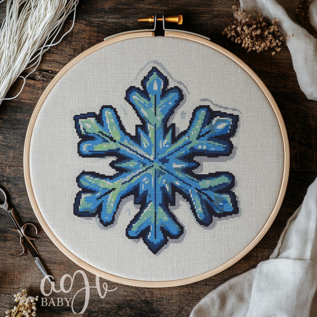 Snowflake Cross Stitch Pattern, Winter Ornament (PDF Pattern) - Etsy