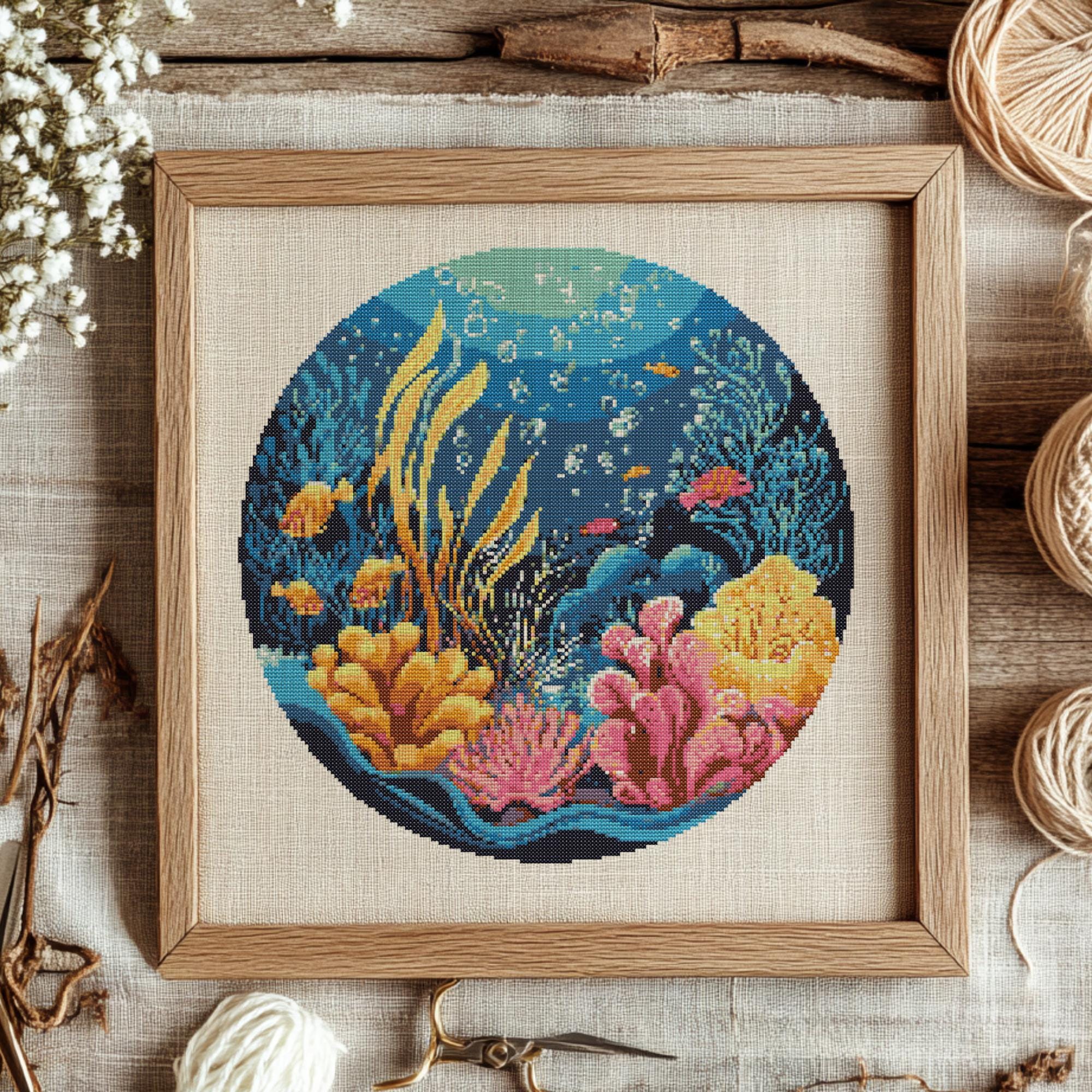 Under the Sea Cross Stitch Pattern, Underwater Cross Stitch PDF, Cross ...