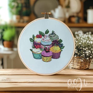 Cupcakes Cross Stitch Pattern, Dessert Cross Stitch PDF, Cross Stitch Cake, Punto De Cruz, Cross Stitch Kit, Cross Stitch Template