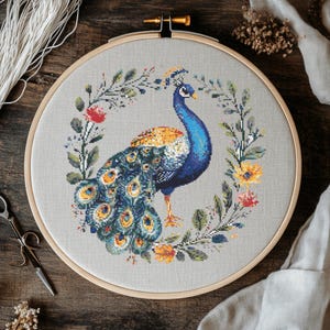 Peacock Cross Stitch Pattern, Peacock Cross Stitch PDF, Cross Stitch Animal, Punto De Cruz, Point De Croix, Cross Stitch Template