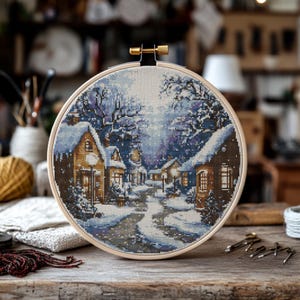 Winter Cross Stitch Pattern,  Snow Season Cross Stitch PDF, Cross Stitch Nature, Punto De Cruz, Point De Croix, Cross Stitch Template