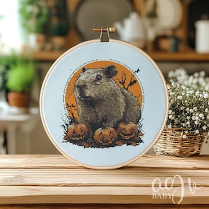 Capybara Cross Stitch Pattern, Cute Capybara Cross Stitch PDF, Cross Stitch Animal, Punto De Cruz, Cross Stitch Kit Template