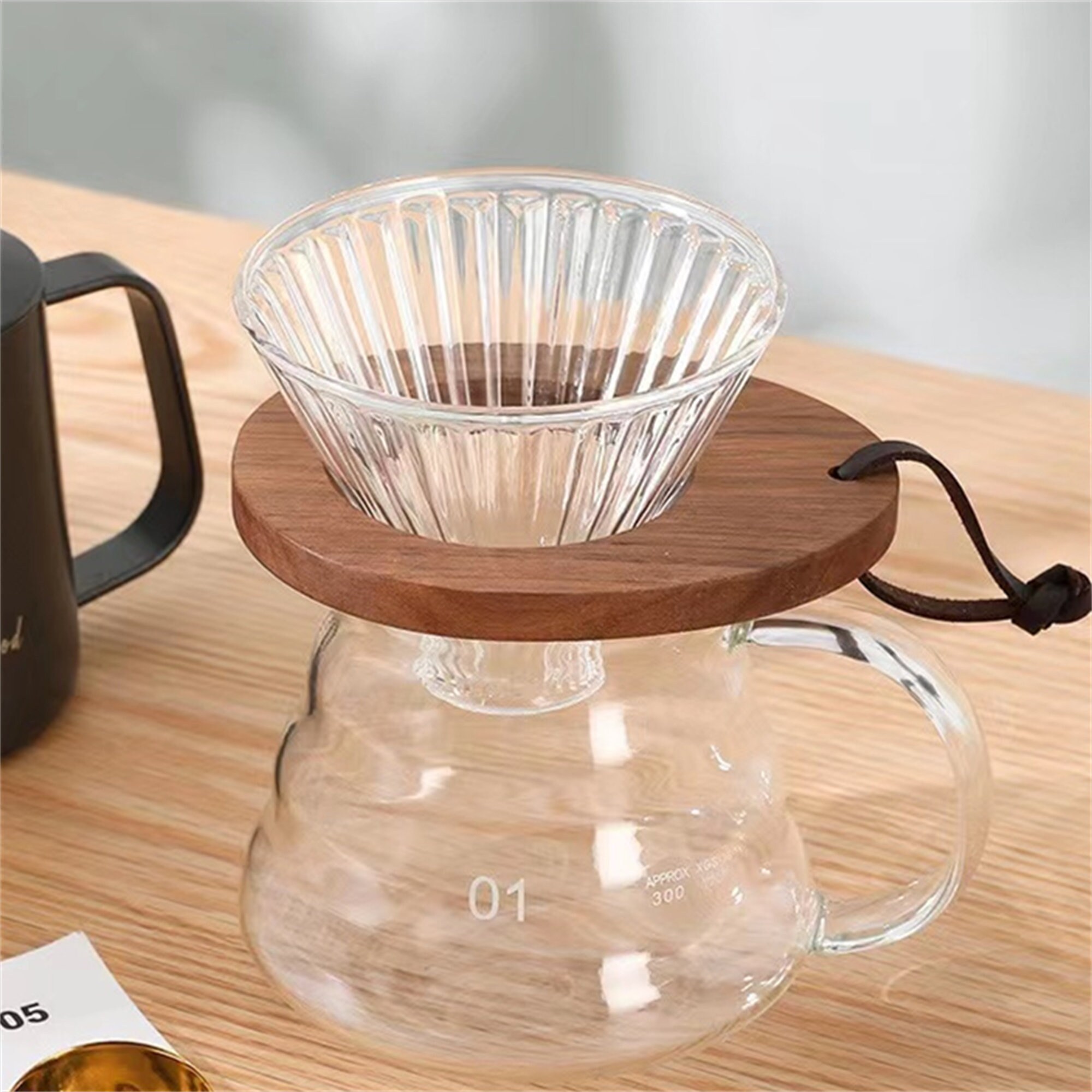 Wooden Coffee Filter Holder Coffee Pour Over Set Handmade Etsy