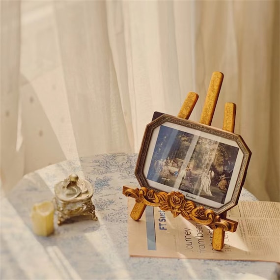 Vintage Wooden Easel Picture Frame Holder Stand Wood Display