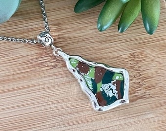 Polymer Clay Pendant Necklace, Tree shape Clay Necklace, Clay Necklace