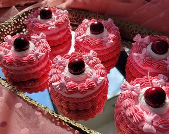 Faux gâteau - Moules magnétiques - Noeuds rose clair