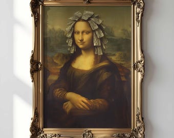 ヘアサロンのモナリザ、ヘアフォイル、折衷的なウォールアート