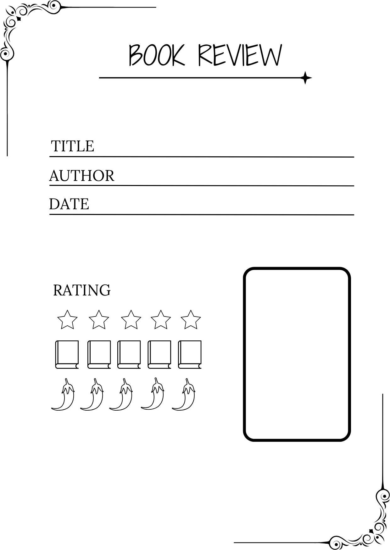 Printable Book Journal - Etsy